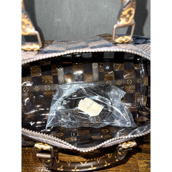 Louis Vuitton Keepall Bandouliere 50 Monogram Chess PVC Logo Weekend Travel Bag - Picture 9 of 12
